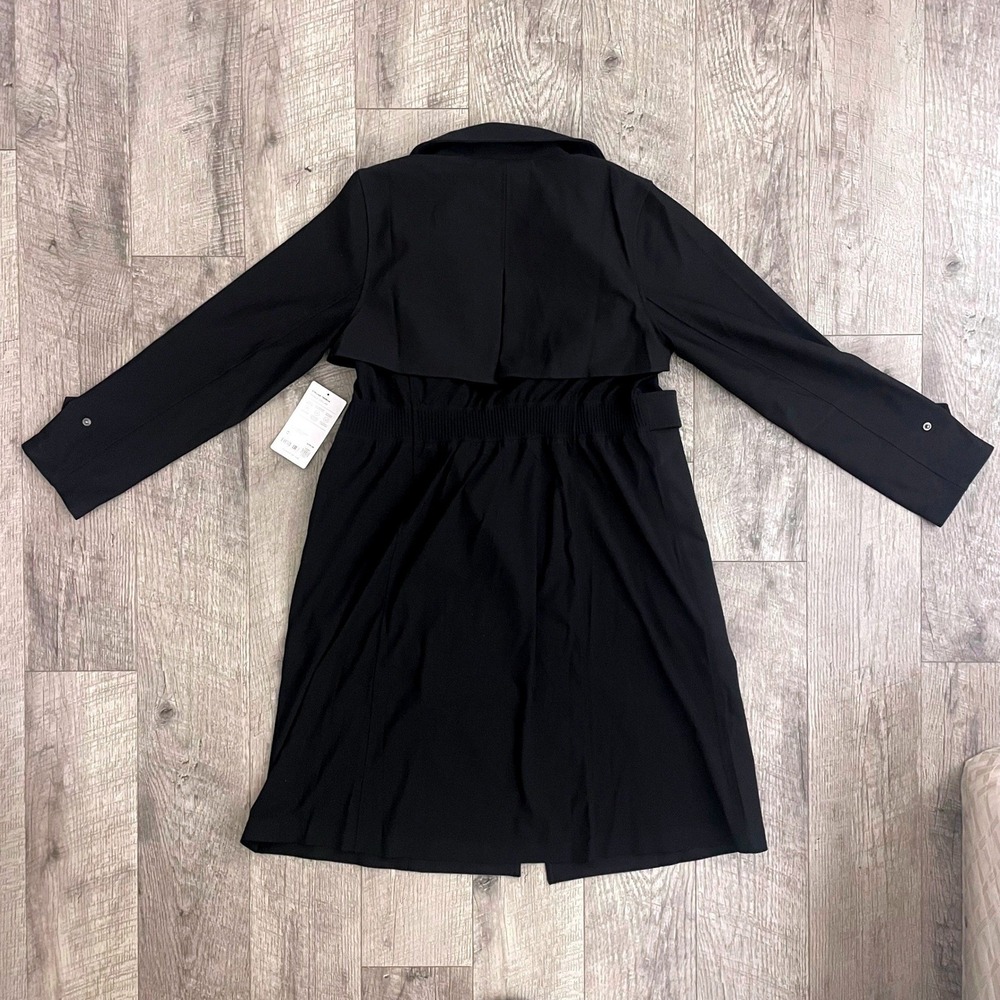 Athleta Stellar Trench Coat Black 842421 Wrinkle Resistant UPF 40+ Womens Small - Picture 9 of 9